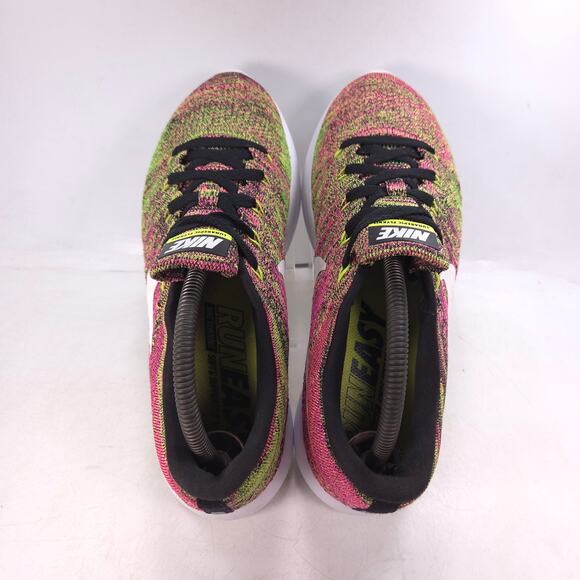 Nike Lunar Epic Flyknit 2 Athletic Running Shoe Men Size 8 844862-999 Pink Green - Picture 4 of 10